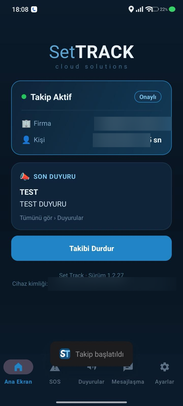 Mobil — Ana ekran